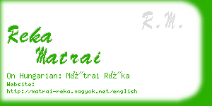 reka matrai business card